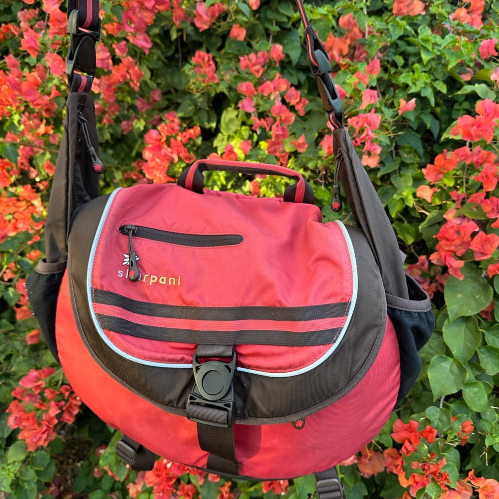 Sherpai Red and Black diaper Bag